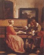 A Man and a Woman Seated by a Virginal Gabriel Metsu